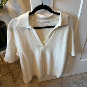 Abercrombie & Fitch Cream V-Neck Blouse